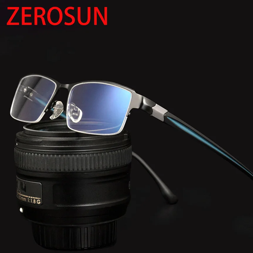 Zerosun, титановая оправа для очков, мужские очки, мужские очки для компьютера, очки для выпускника по рецепту, мужские Оптические очки, прозрачный оттенок