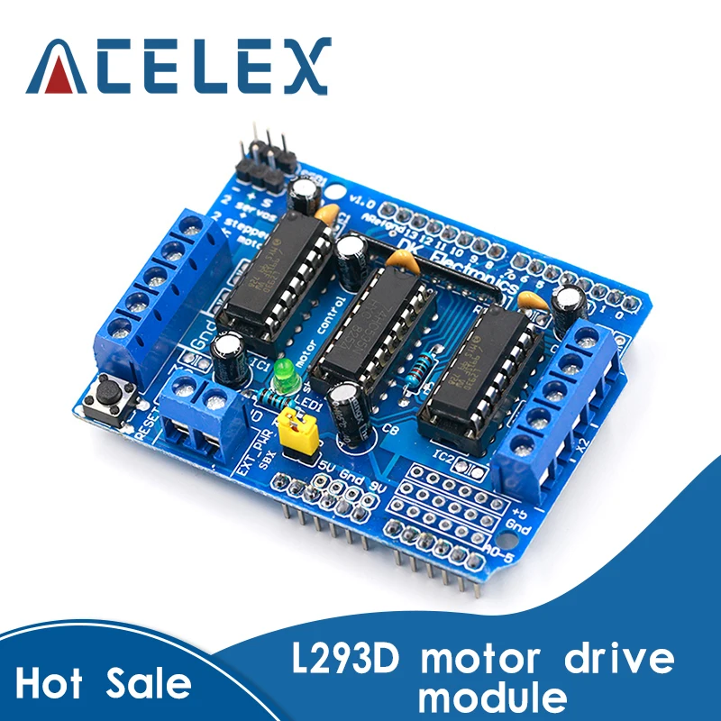 L293D щит управления двигателем Плата расширения привода двигателя для Arduino Щит