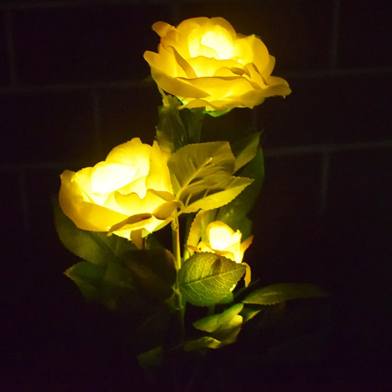 

Cross Border for Solar Model-of Roses Courtyard Decorative Lights 3 Floral Headdress Light Solar Lawn Lamp