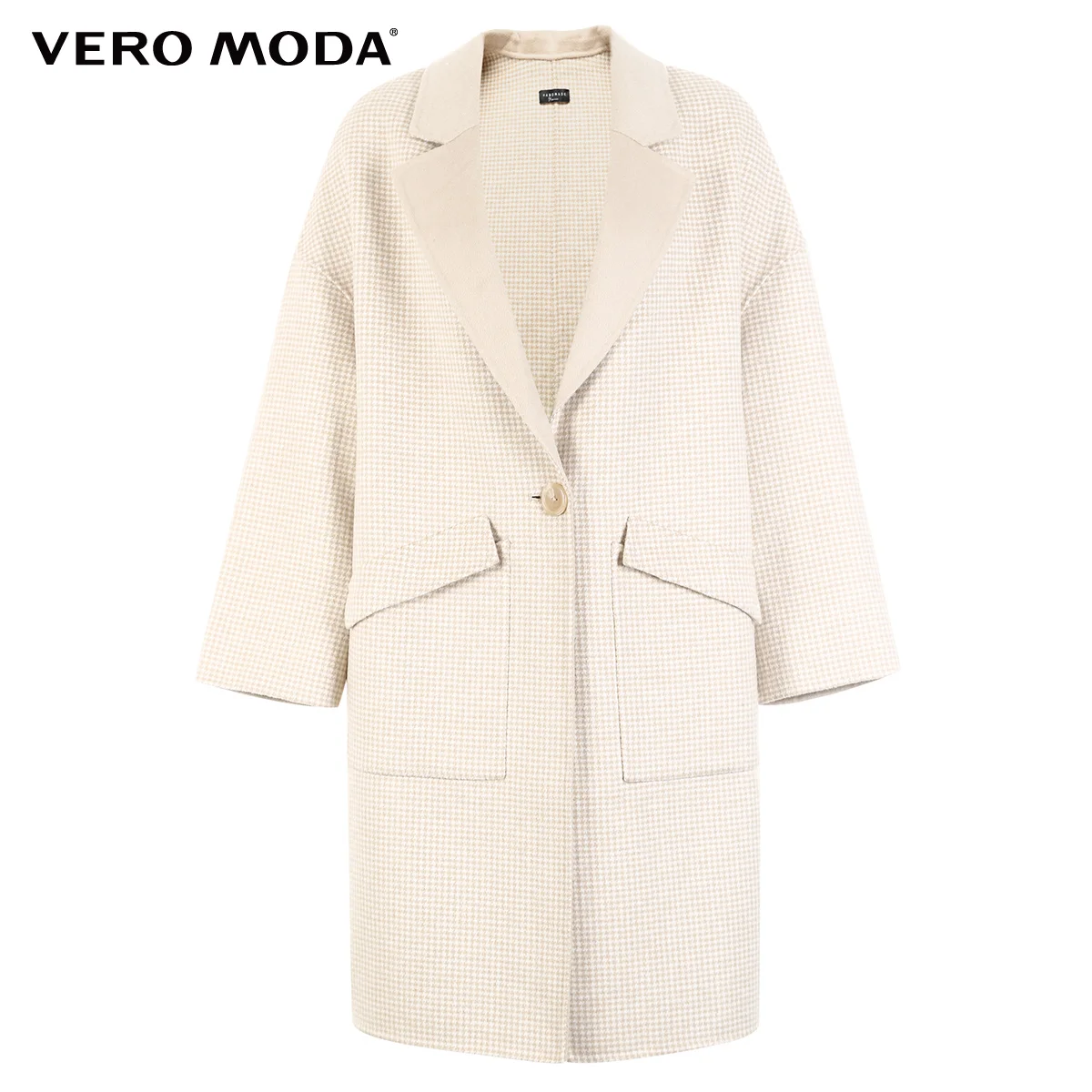 Vero Moda женское Новое Чистое шерстяное пальто средней длины с поясом сзади | 318327542