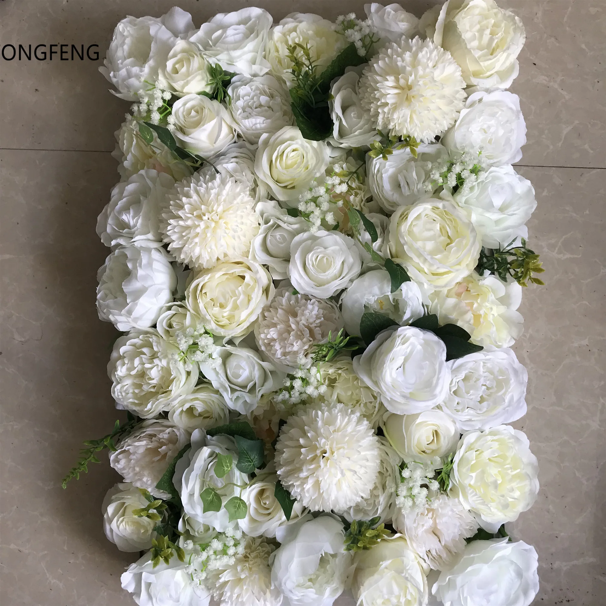 

TONGFENG white 10pcs/lot Artificial silk rose peony hydrangea 3D flower wall wedding backdrop decoration flower runner wedding