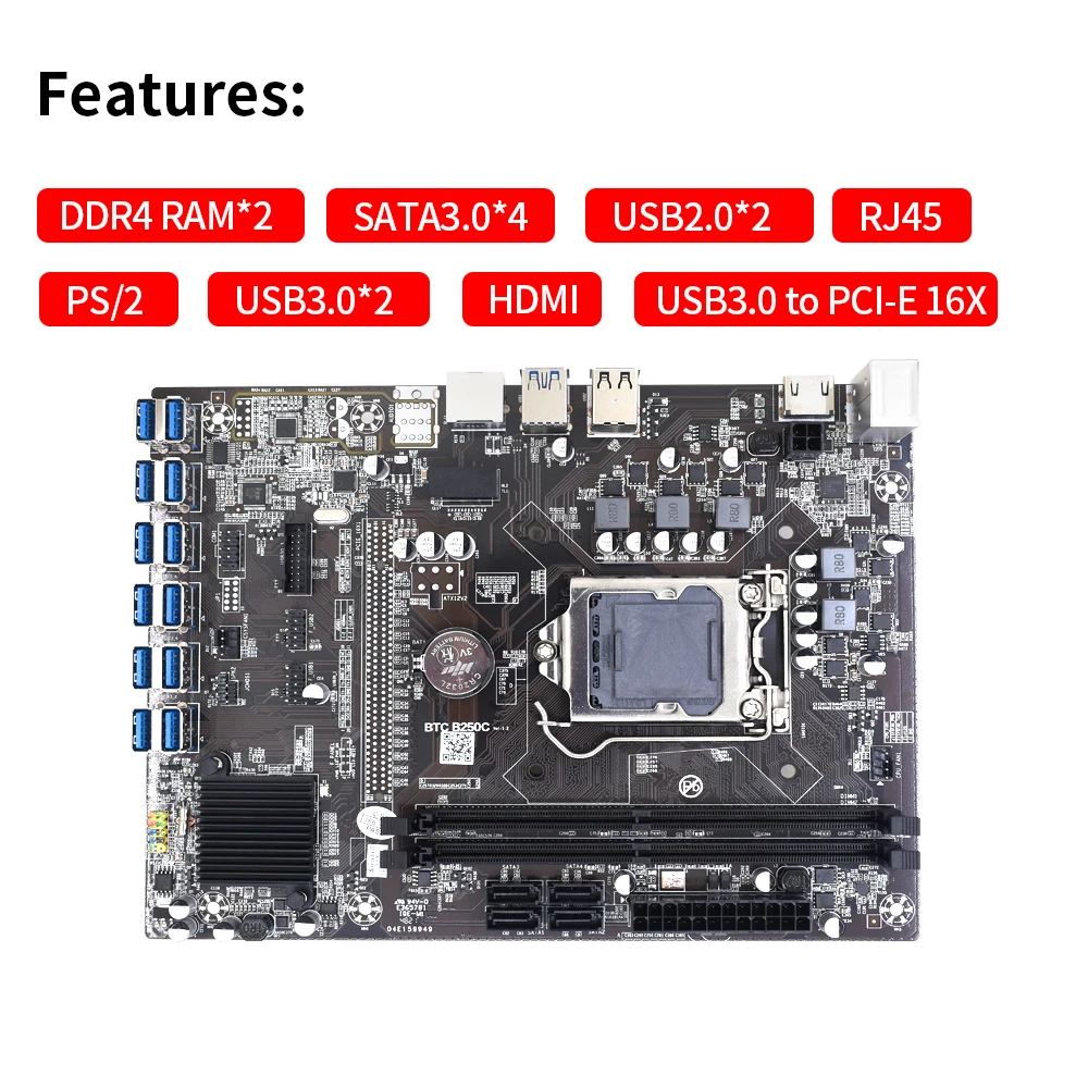 Рисунок 2 - Материнская плата для майнинга B250 BTC