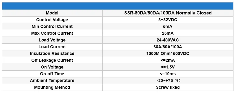 CG 60A 80A 100A DA NC нормально закрытый SSR Однофазный DC контроль AC теплоотвод SSR-60DA 80DA 100DA NC твердотельное реле
