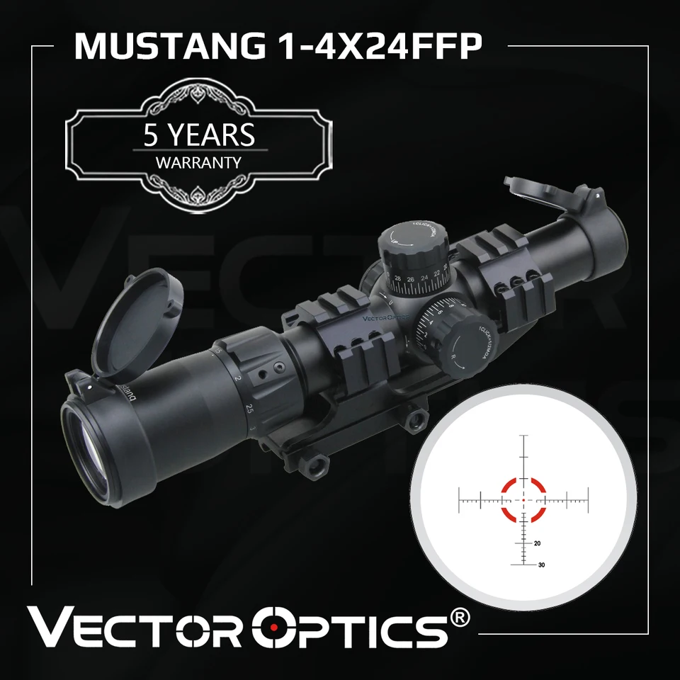 Vector Optics Mustang 1-4x24 FFP Riflescope With One Piece Mount