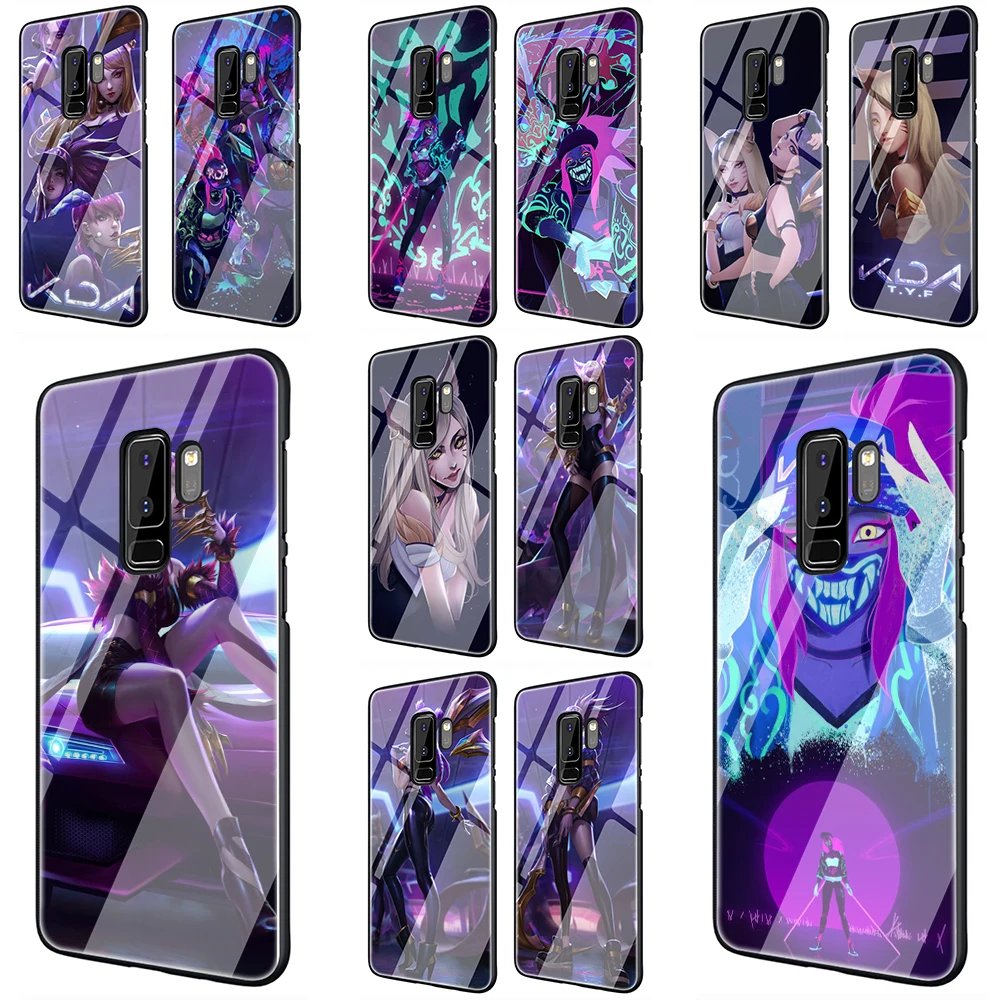 

EWAU lol League of Legends kda kaisa Ahri akali Glass Phone Case for Samsung Galaxy S7 8 9 10Plus 10Plus Note8 9 10Plus A10 20 30 40 50 60 70