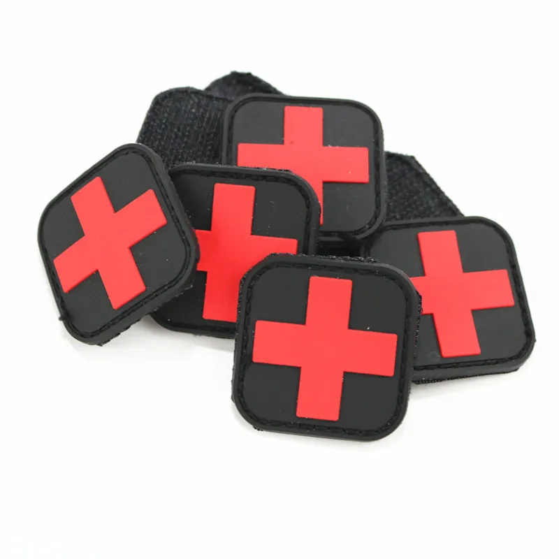 Tanxianzhepvc Наплечная эмблема на липучке Красный Крест медицинский уход спасательный боевой патч крест Стандартный липучка
