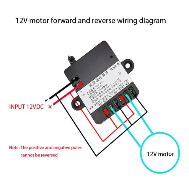 Dc 12v/24v rf433 remote control switch relay receiver module forward reverse steering controller module for linear actuator