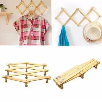

Wooden Clothes Hook For Kids Room Wall Decorate Children Room Eco Expandable Rectangle Wooden Wall Hanger Hook