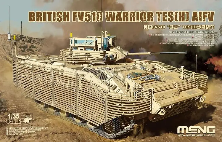 

MENG MODEL SS-017 1/35 SCALE BRITISHI FV510 WARRIOR TES(H) AIFV 2020 NEW Model kit