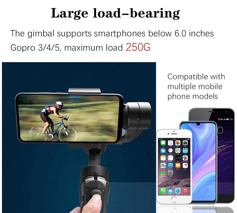 Orsda app h4 3-axis cardan estabilizador gopro