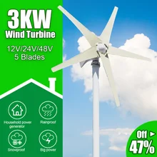 3000W 5 Klingen Freie Energie Windmühle 12V 24V 48V Wind Power Kleine Wind Turbine Generator MPPT controller Für den heimgebrauch