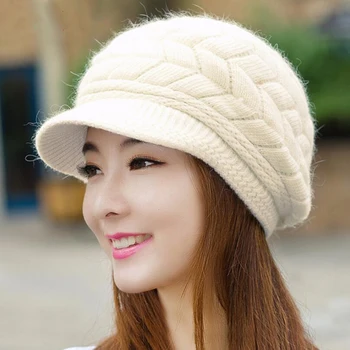 

GAOKE Skullies Beanies Women Knitted Hat Scarf Female Winter Hats For Women Bonnet Solid Balaclava Mask Feminino Beanie Hat Cap