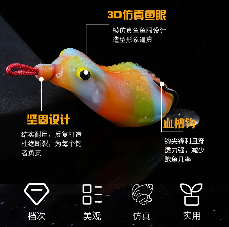 Искусственная приманка Ray Frog Lure 11 г Модифицированная 3D рыбий глаз кровяная слотовая Rise Blackfish Killed