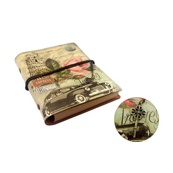 

Retro Vintage Travel Journal Notebook Classic Leather PU Loose Leaf Handmade Refillable With Zipper Pocket (002 Type)