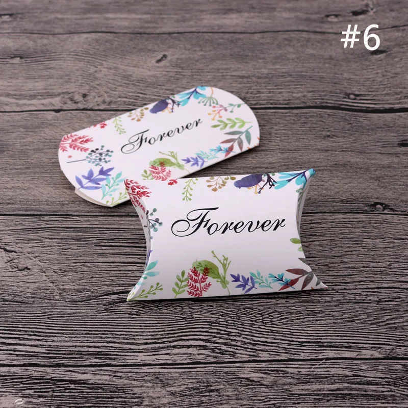 Pillow bags 06 100 шт., 6,5x9x2,5 см, наволочка для ювелирных изделий, шоколадные конфеты, печенья, новые свадебные бумажные подушки, подарочные упаковочные коробки - Цвет: Pillow bags 06