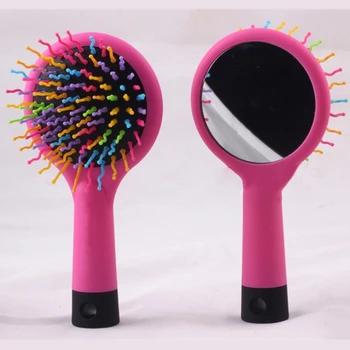 

2 Colors Comb Portable Anti-static Comb Rainbow Massage Air Bag Comb with Mirror Comb