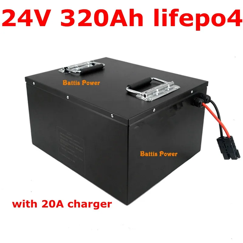 Водонепроницаемый 24V 320AH lifepo4 литиевая Батарея без 300AH BMS 8S для инвертор с помощью солнечной батареи EV AGV UPS к рулю мотоцикла велосипеда с Гольф-кары+ 20A Зарядное устройство