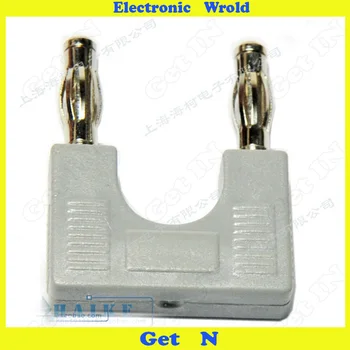 

50pcs/Pack 4mm Banana Plug Pure Copper Short Circuit Socket Double Row Two Together Joint Connector Adapter H-2047