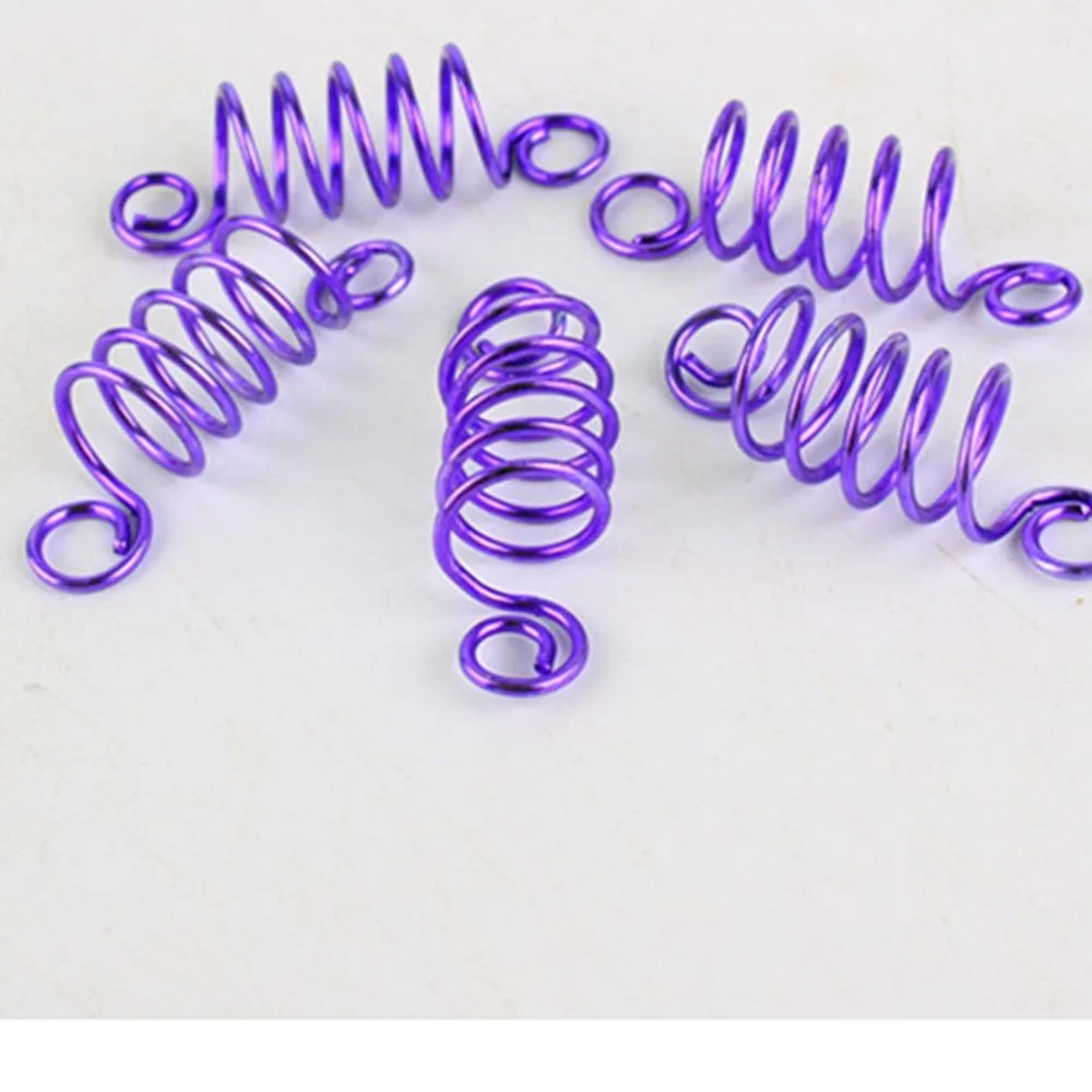 50pcs Mixed Color Beads Adjustable Hair Braids Dreadlock Beads Adjustable Hair Braid Rings Cuff Clips Tubes Jewelry