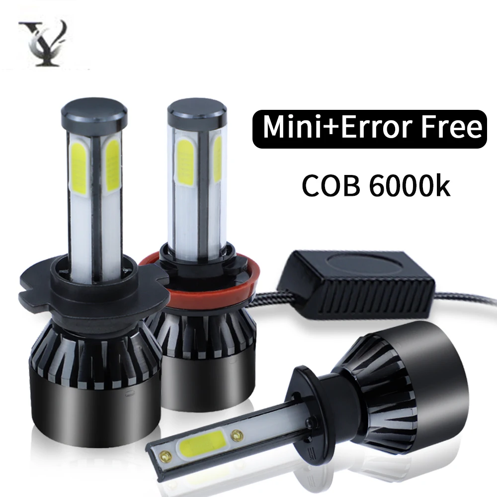 

2Pcs Mini H7 H11 LED 12V Headlight Canbus H4 H1 H3 D2S H8 9005 HB4 9006 880 H16 9012 H13 Hi-Lo Beam COB 6000K Car Lamp Voiture