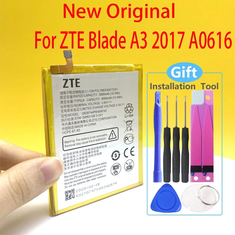 Новый оригинальный аккумулятор Li3939t44p8h856743 4000 мАч для телефона ZTE A3 A0616 | Мобильные
