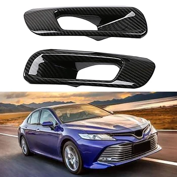 

for Toyota Camry 2018-2020 ABS Carbon Fiber Exterior Front Fog Light Lamp Cover Trim Strip Car Styling