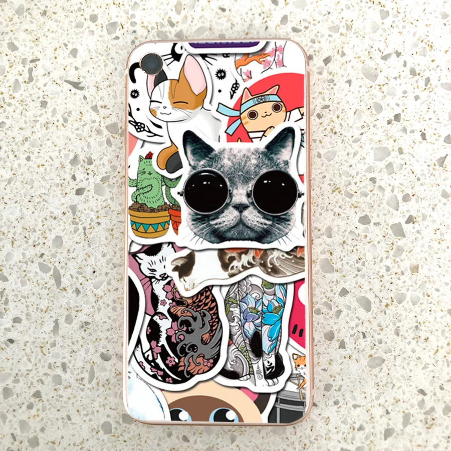 50 pieces/set Cat Dog Stickers Clourful VSCO Black White Anime stickers for Wall Decor Fridge Bike Phone Laptop Car sticker toys