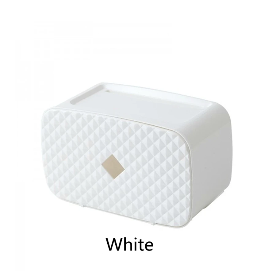 Держатель для туалетной бумаги, водонепроницаемая коробка для салфеток, пластиковый держатель для туалетной бумаги, настенный органайзер для ванной комнаты, коробка для хранения салфеток, диспенсер - Цвет: White