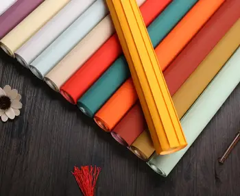 

5pc Archaize Handmade batik paper four-foot Half-Raw Half-Ripe Calligraphy Exhibition paper 34x138cm （Buy two get one free ）