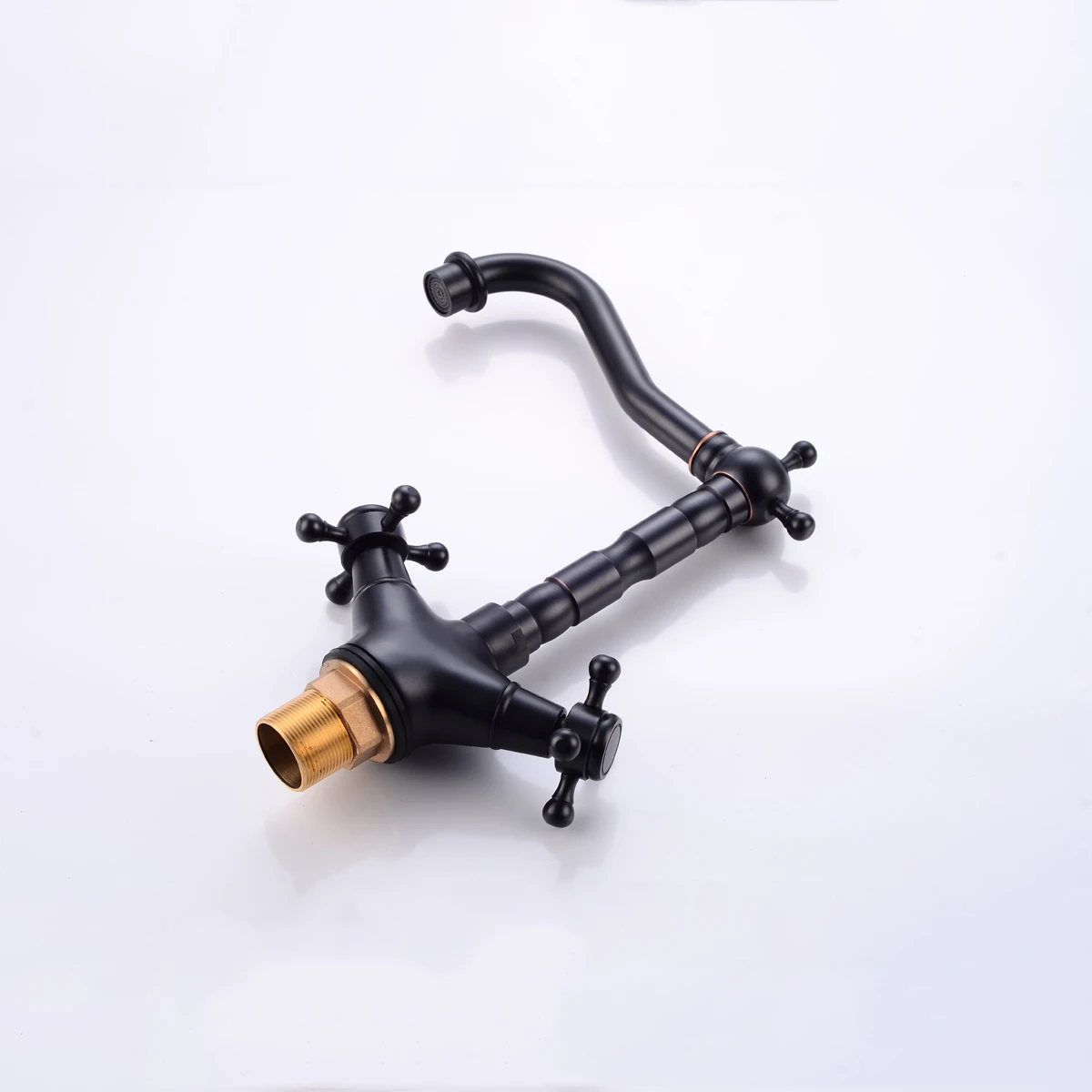 

Antique Black Double Handle Rotation Kitchen Sink Faucet Spout Classic Hot And Cold Mixer Tap Bathroom Basin Faucet Torneira