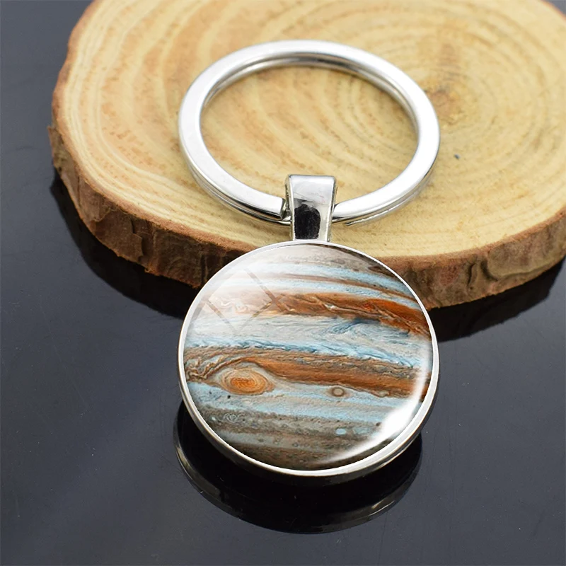Jupiter Солнечный Системы брелок земли Юпитер Нептун Марс Луна Венера Меркурий солнце земля Сатурн Двусторонняя Стекло брелок с кабошоном - Цвет: Jupiter