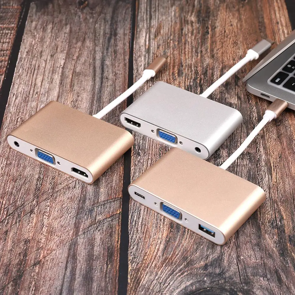Type-C концентратор 3 USB 3,0 концентратор HDMI/VGA/RJ45 адаптер Thunderbolt 3 USB-C данных TF SD PD слот концентратор для Macbook Pro Air 13 15 16