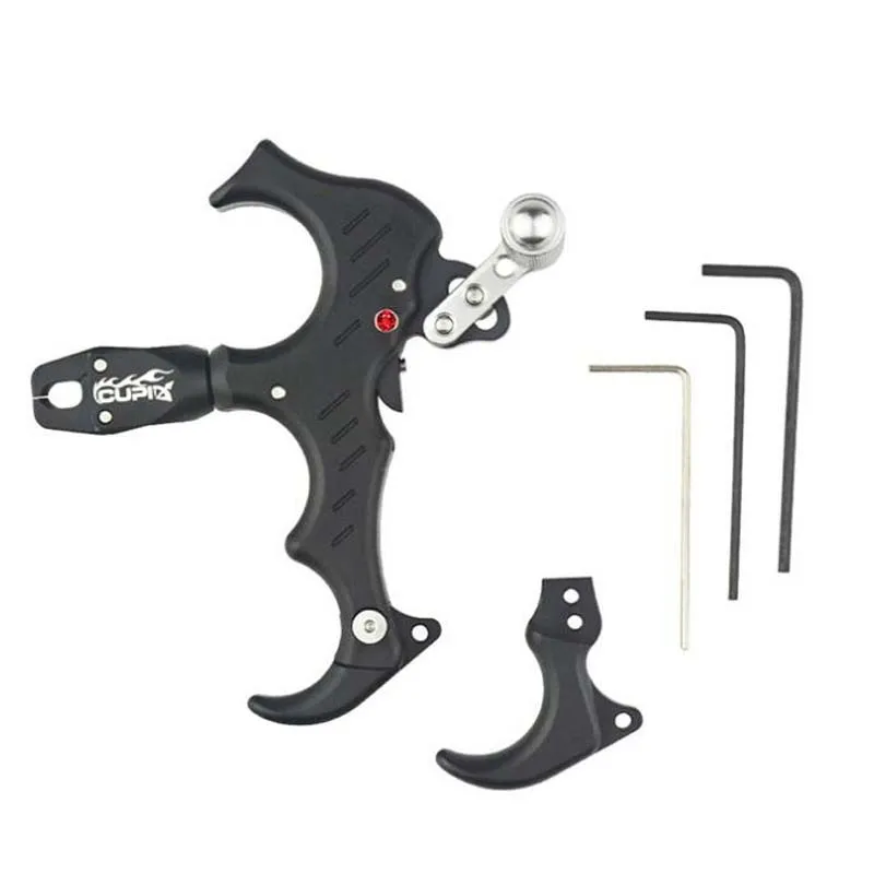 

360 Degree Rotate Clamp Compound Bow Finger Release Aluminum Alloy 3/4 Exchange Finger Release Aids Right And Left Hand