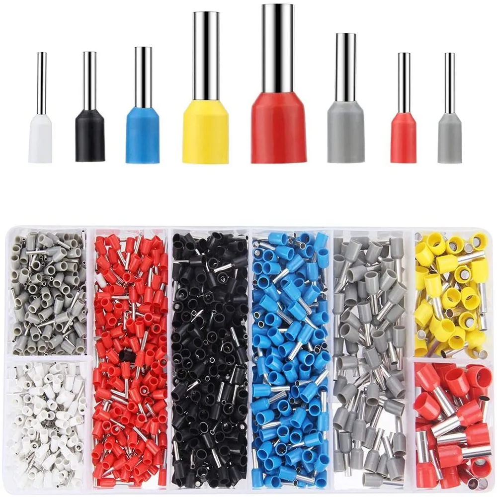 1200PCS Terminals Wire Ferrules Kit AWG22 7 HSC8 6 4 0.25 10mm2 Wire Ferrules Connectors Wire