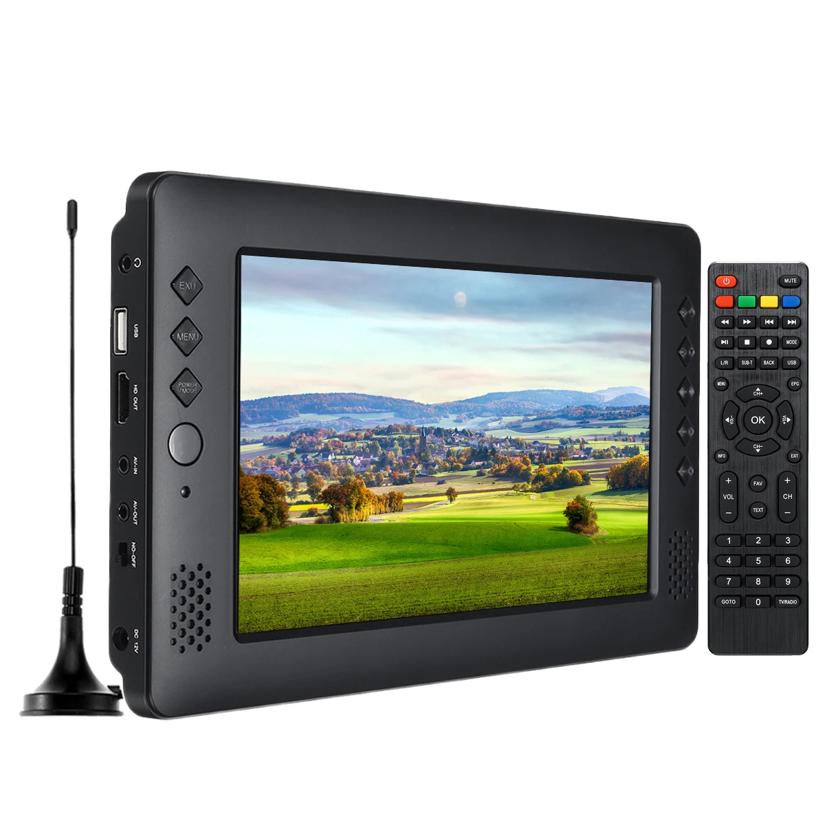  12V 9 pollici HD WiFi Mini Portatile Digitale e Analogico TV DVB-T2 DVB-T DTV ATV Auto Televisione 
