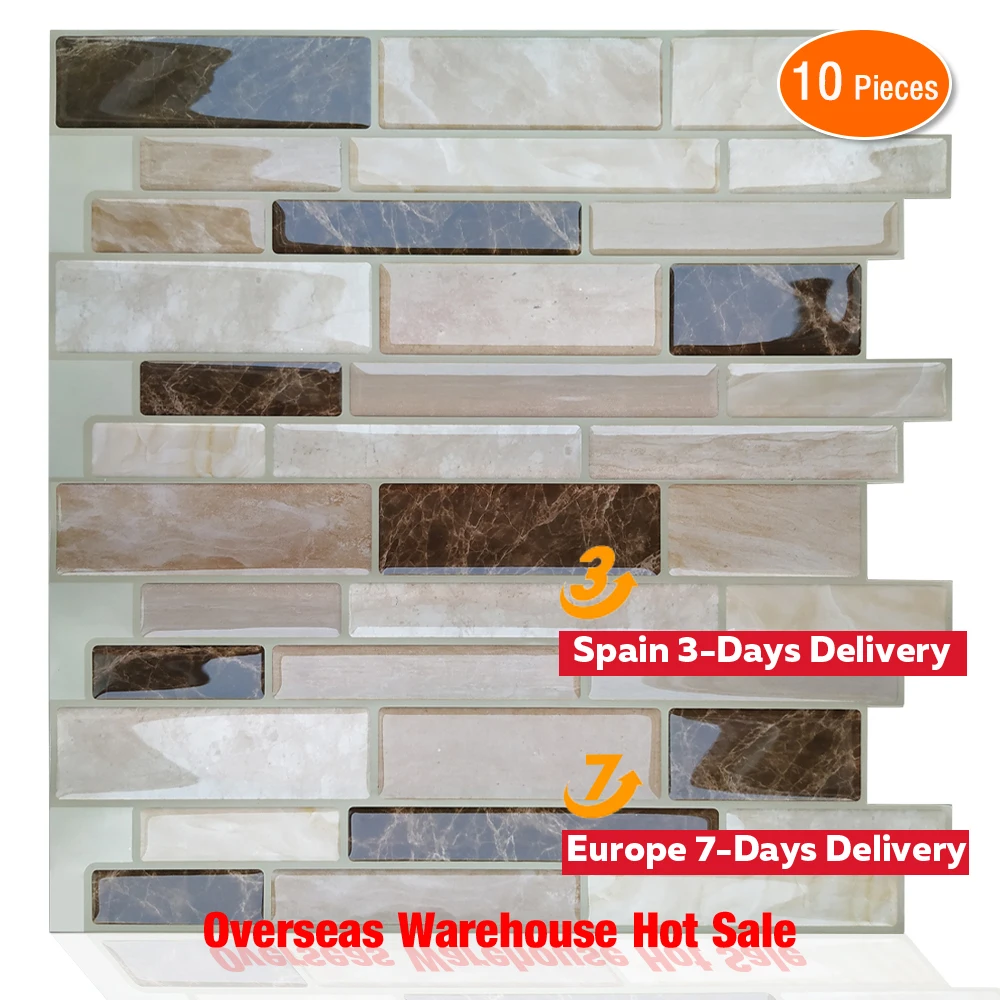 Fast Shipping Self Adhesive Wall Tiles Kitchen Bathroom Vinyl Mosaic