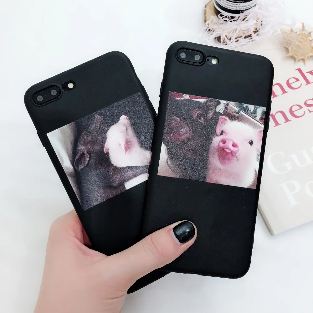 

Funny Cartoon Pig Pattern Phone Case For iphone X XR XS Max Case For iphone 11 Pro Max 6S 5s 7 8 plus Cute Couple Soft Cover