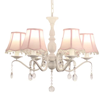 

Romantic Young Girl Children Room Droplight Crystal Led Chandeliers /5lights/6 Lights Lustres Princess Bedroom Pink 90-260V E14
