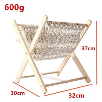 

Nordic Cotton Woven Storage Basket Boho Macrame Folding Magazine Rack Desktop Book Shelf