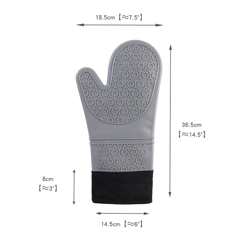 Thicken Silicone Baking Gloves Waterproof Heat Resistant Oven Mitt With Cotton Kitchen Cooking Microwave BBQ Gloves Potholder