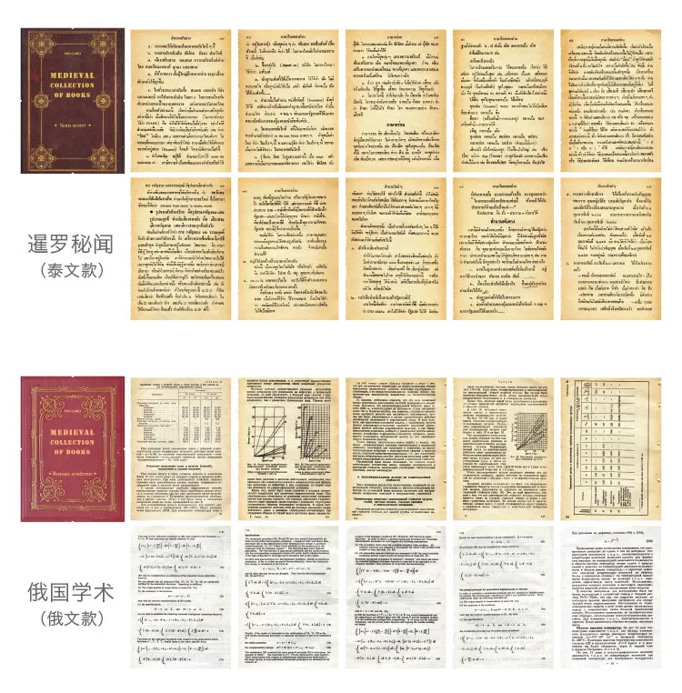 10pcs/pack Large Size Medieval Vintage material Paper Dairy DIY Scrapbooking Album Decoration Paper Office Supplies