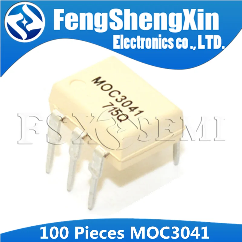 100pcs/lot MOC3041 DIP 6 MOC3041M OPTOISOLATORS TRIAC DRIVERS