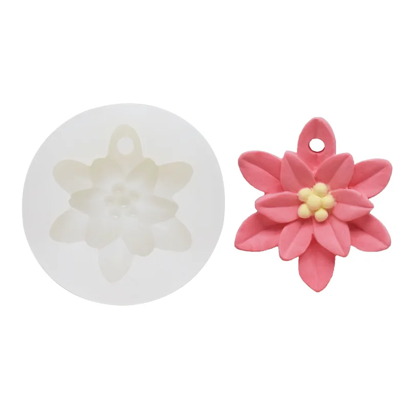 DIY Bakery Hanging Hole Camellia Cake Chocolate Fondant Mode Fragrance Handmade Soap Silicone Mould