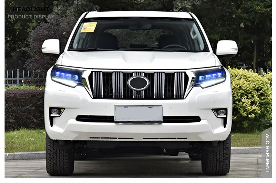 2 шт. светодиодный фары для Toyota Prado- полный светодиодный фонарь для автомобиля Ангельские Глазки все светодиодный Противотуманные фары светодиодный дневные ходовые огни