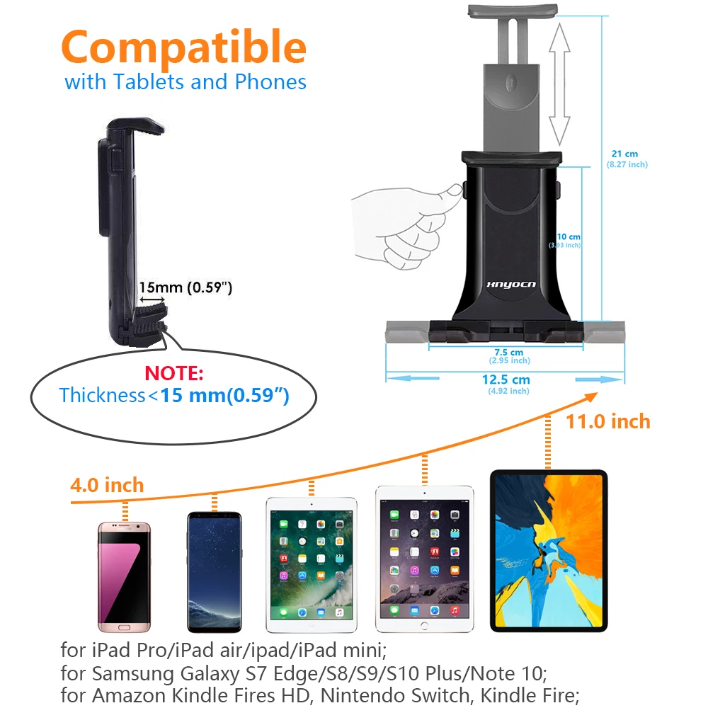 Xnyocn Fit 7, 8, 9, 10, 11 дюймов, автомобильный держатель для планшета, ПК, подставка для iPad 2, 3, 4, 5, Mini Air Sam, планшет Nexus 7, крепление