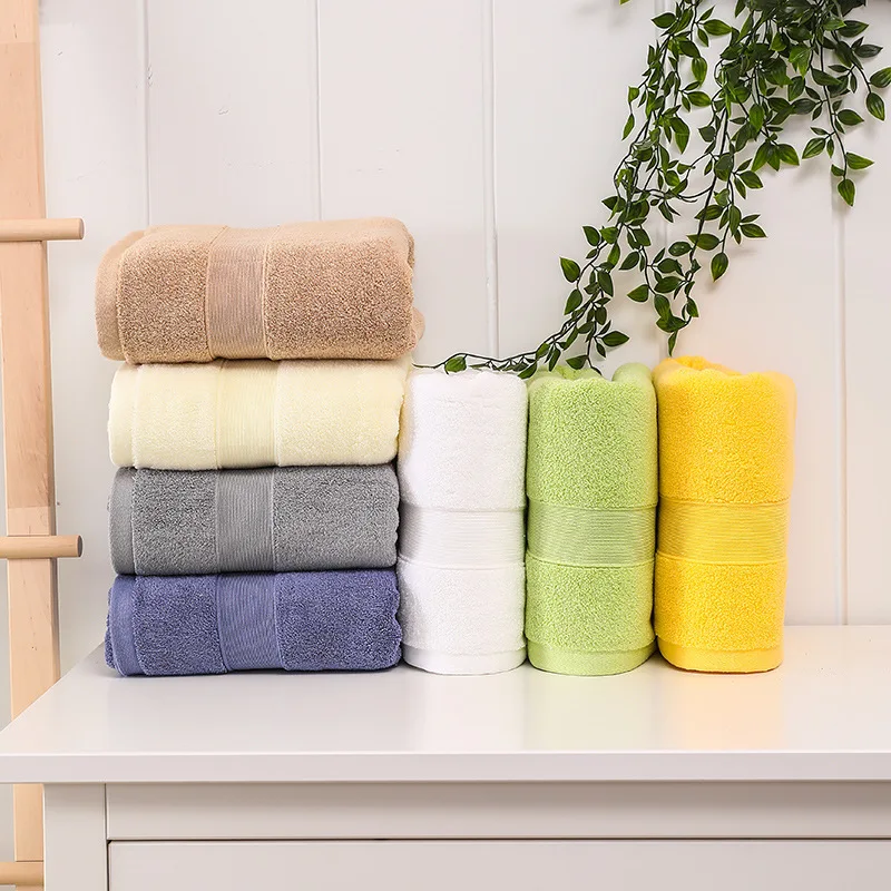 Green Hand Towel Cotton Beach Towel Microfiber Bath Towels Bathroom  70*140cm 380g Thick Luxury Solid For SPA Bathroom For Adults - AliExpress