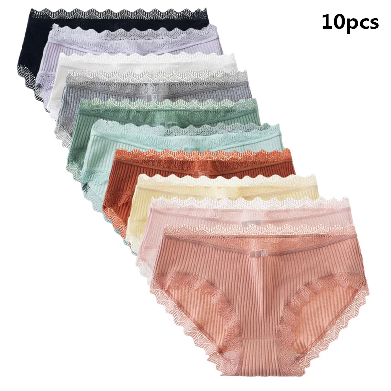 Modal Girls'Underwear Women's Pure Cotton Seamless Panties Mid-waist Lace  Breathable Briefs Comfort Solid Color Female Lingerie - AliExpress