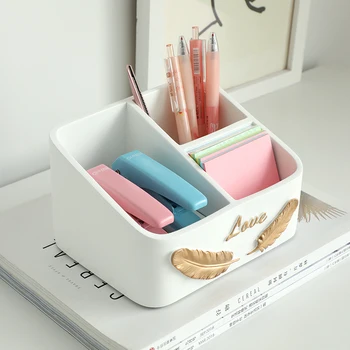 

Modern home decor resin storage box desk accessories storage shelf office desktop organize school pencil desk organizer