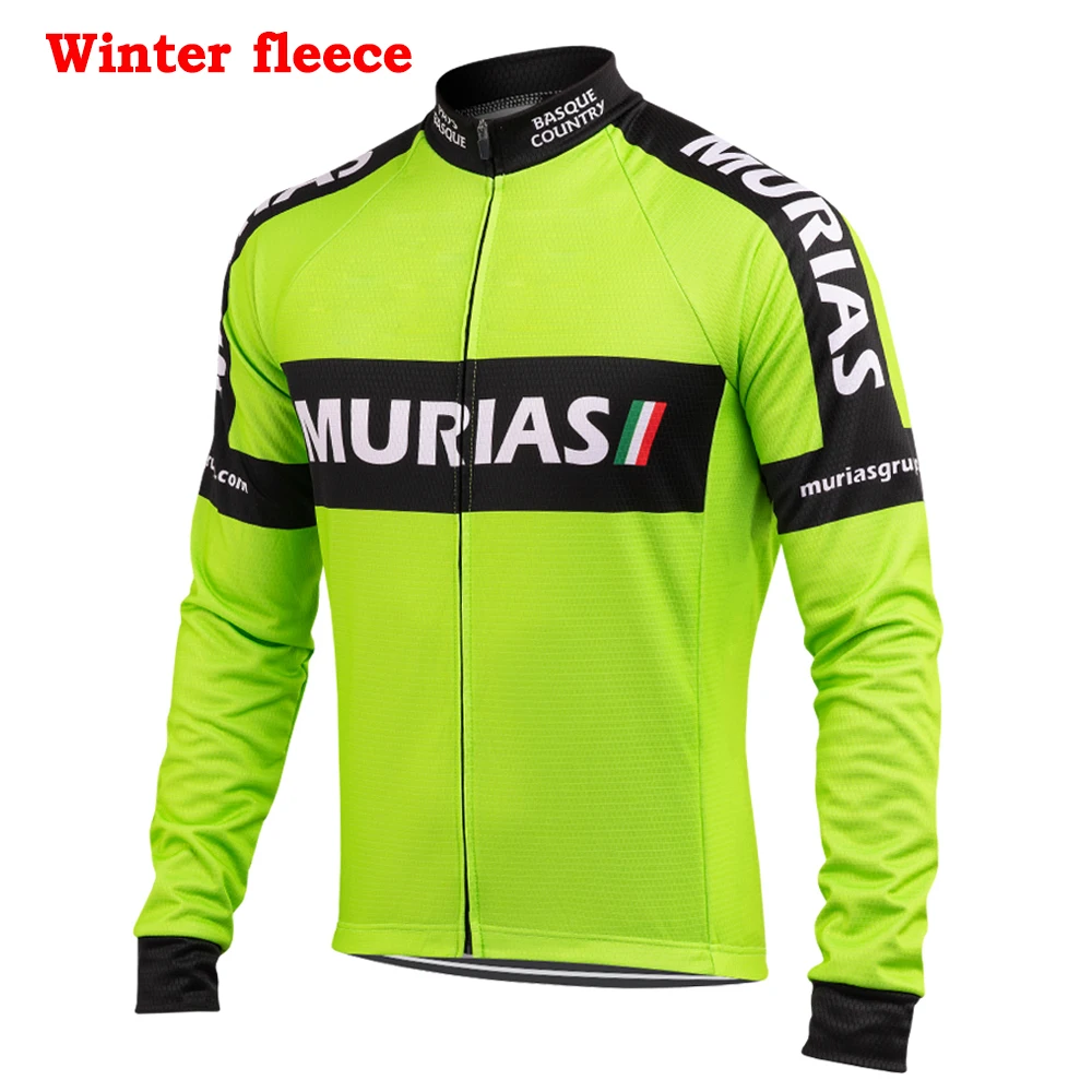 Men winter fleece Pro team, Зимняя Теплая Флисовая велосипедная футболка с длинным рукавом, мужская зеленая велосипедная одежда, MTB, Майо, Ropa Ciclismo - Цвет: Men winter fleece