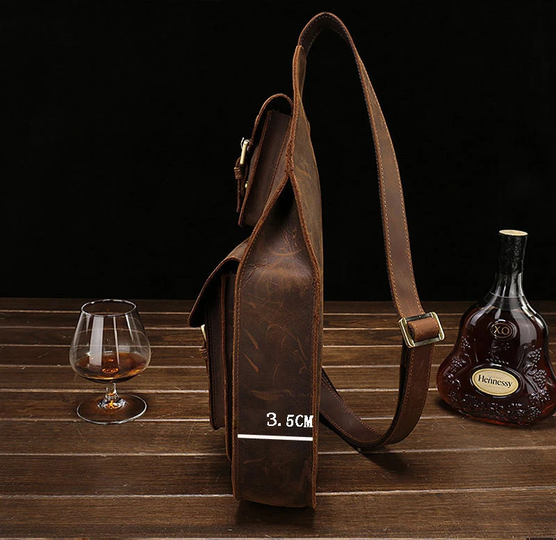 A leather bag for men of character with vintage style